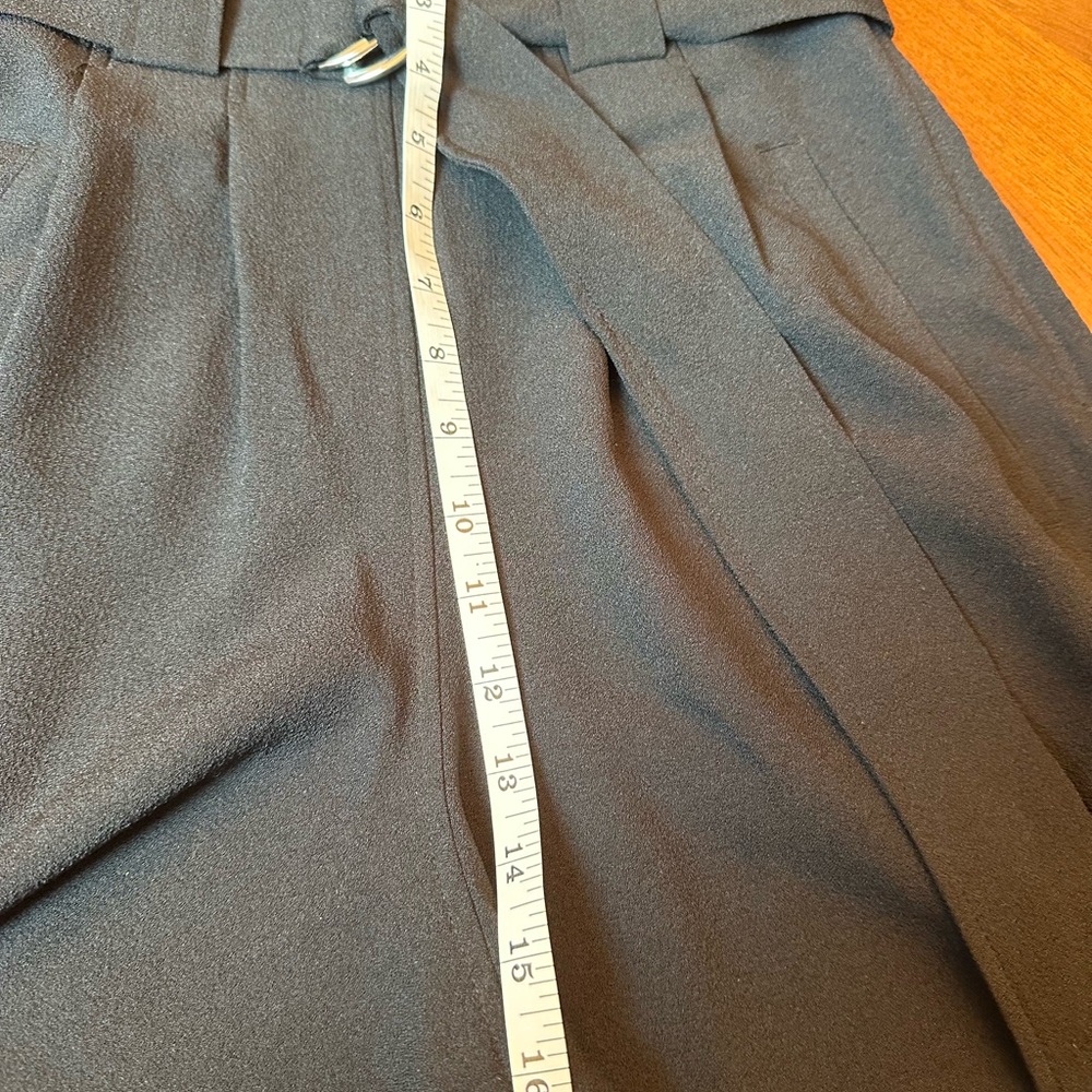 GANNI High-Waisted Wide-Leg Pants Paperbag Waist Black - Picture 4 of 13
